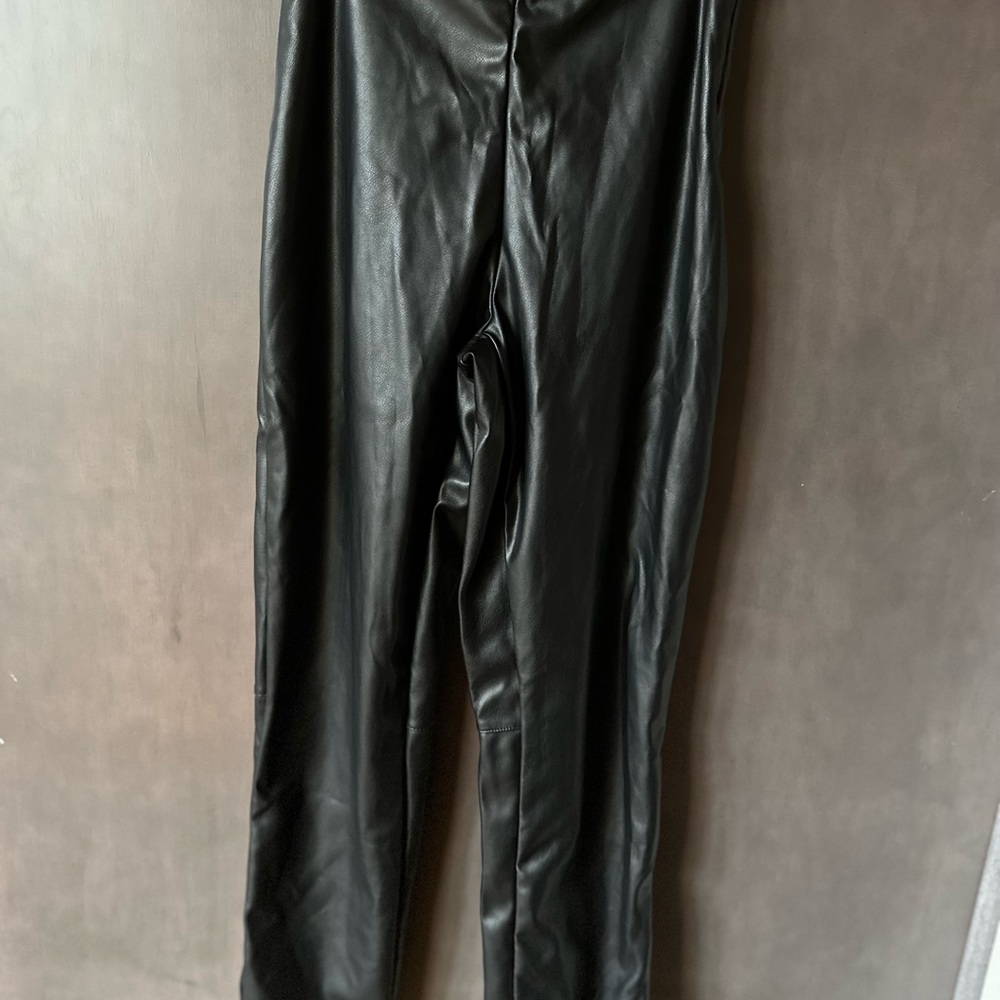 NWOT Fabletics black vegan leather leggings - Picture 5 of 7